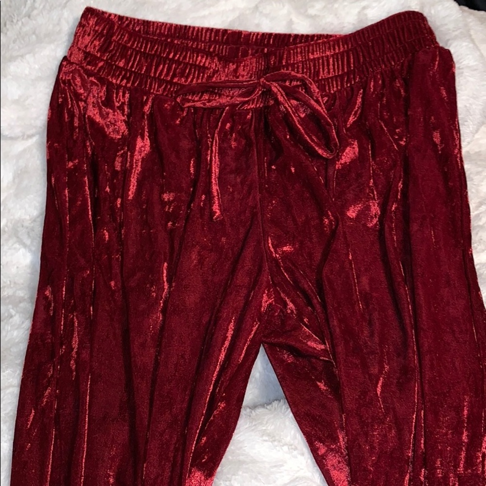 Red Velvet Pants